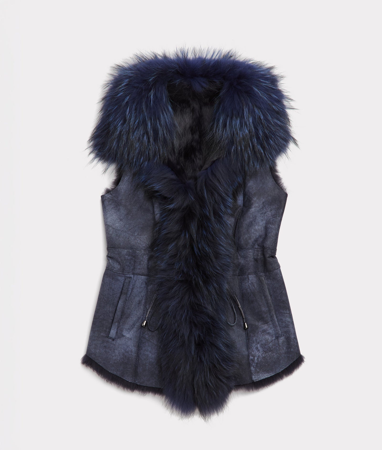 Serphina Fur Vest :: Navy