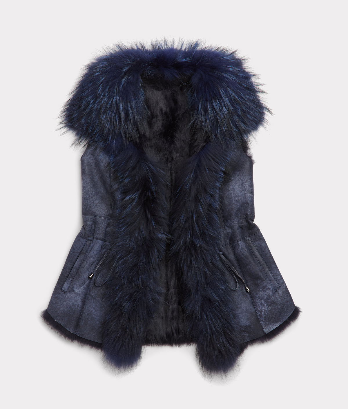 Serphina Fur Vest :: Navy 2