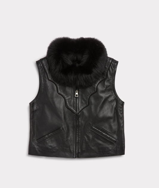 Duchess of the Range Fur Vest :: Black