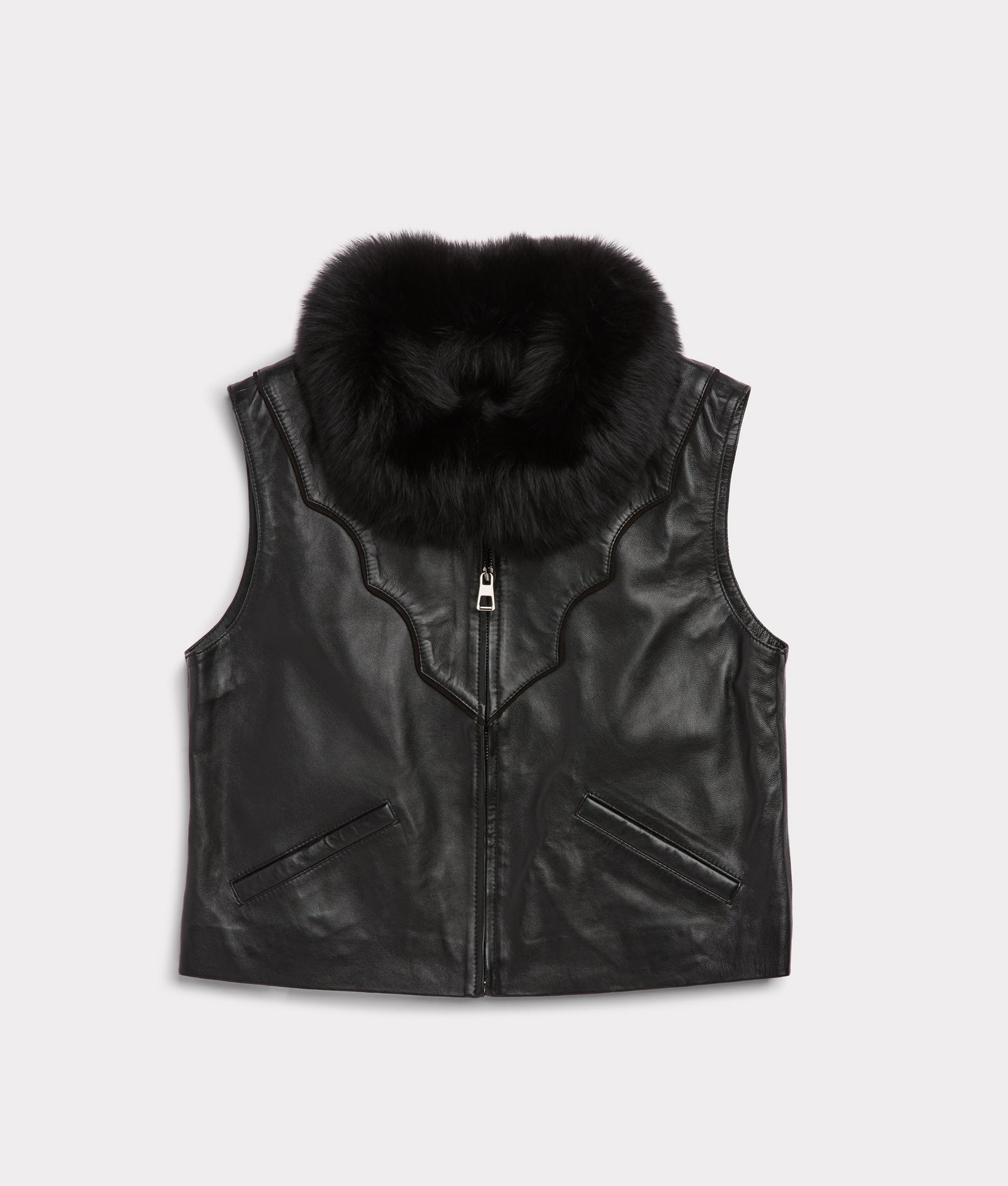 Duchess of the Range Fur Vest :: Black