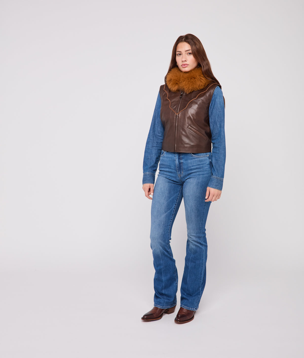 Duchess Of The Range Fur Vest :: Brown 6