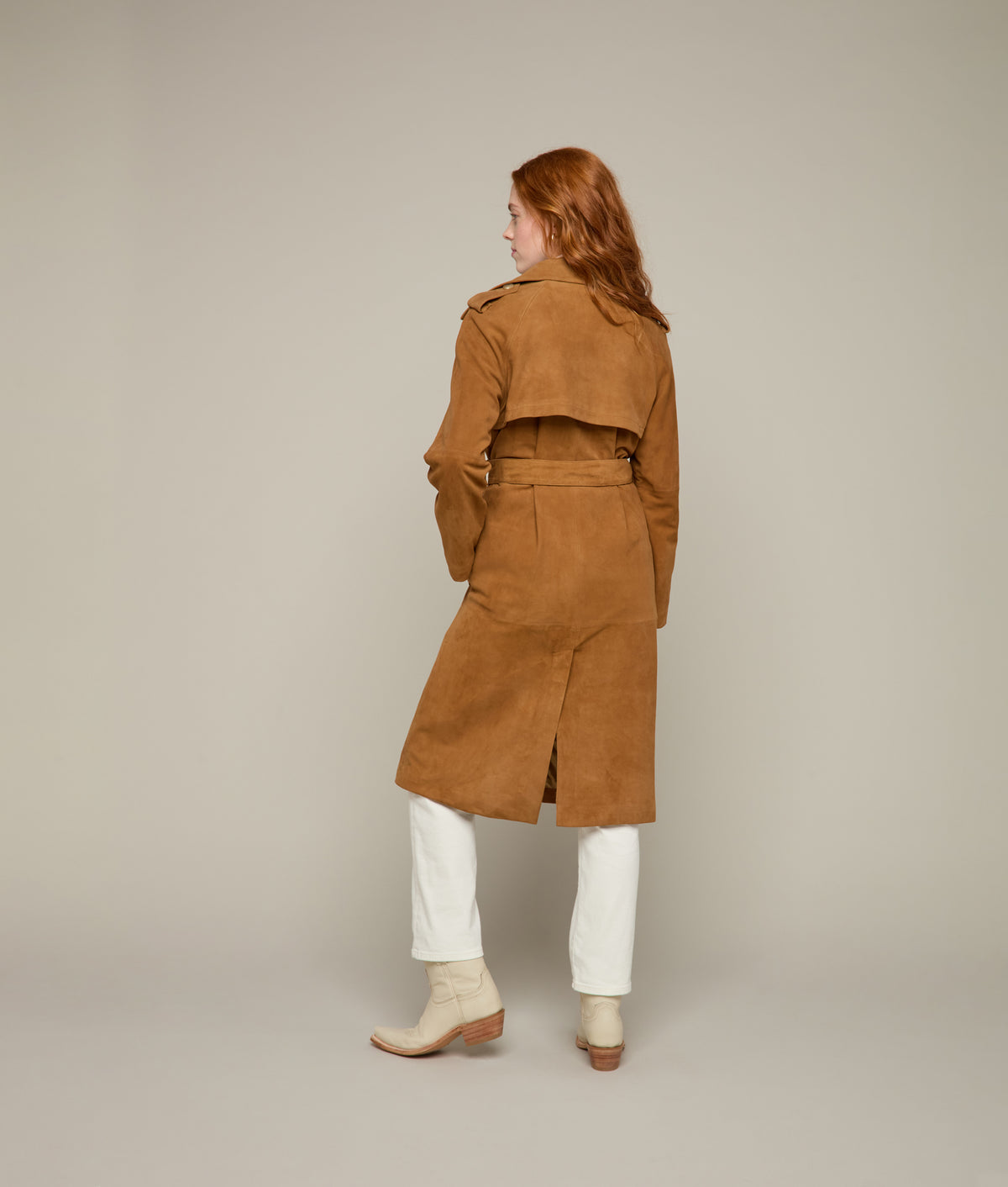 Suellen Suede Trench Coat :: Caramel 3