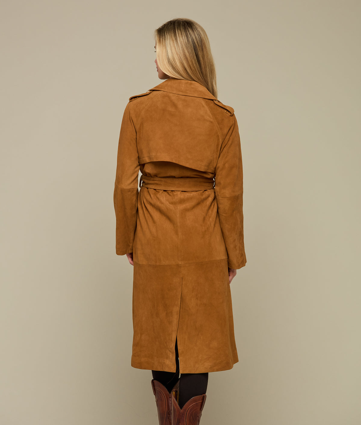 Suellen Suede Trench Coat :: Caramel 9