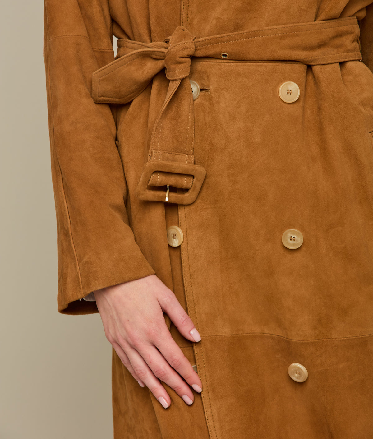 Suellen Suede Trench Coat :: Caramel 11