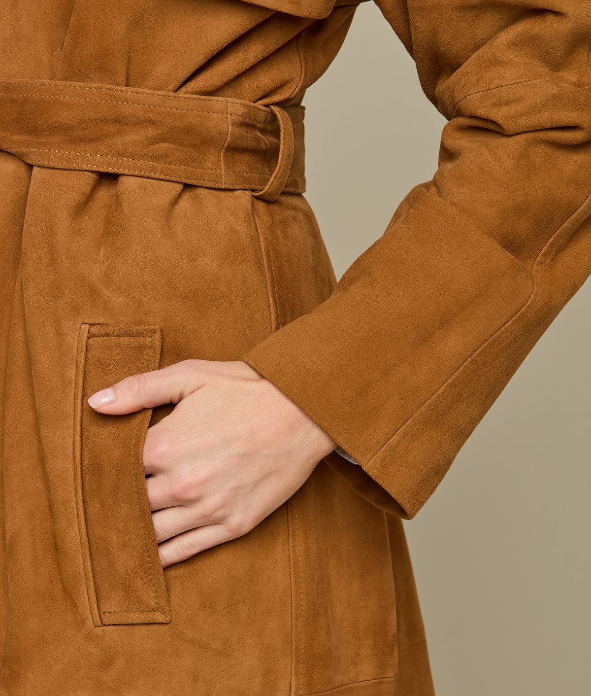 Suellen Suede Trench Coat :: Caramel 8