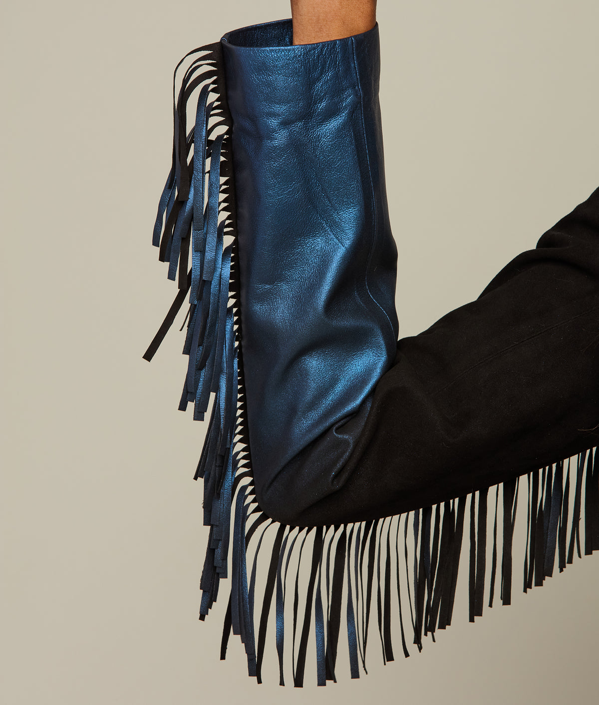 Nightfall Fringe Jacket :: Black/Blue 6
