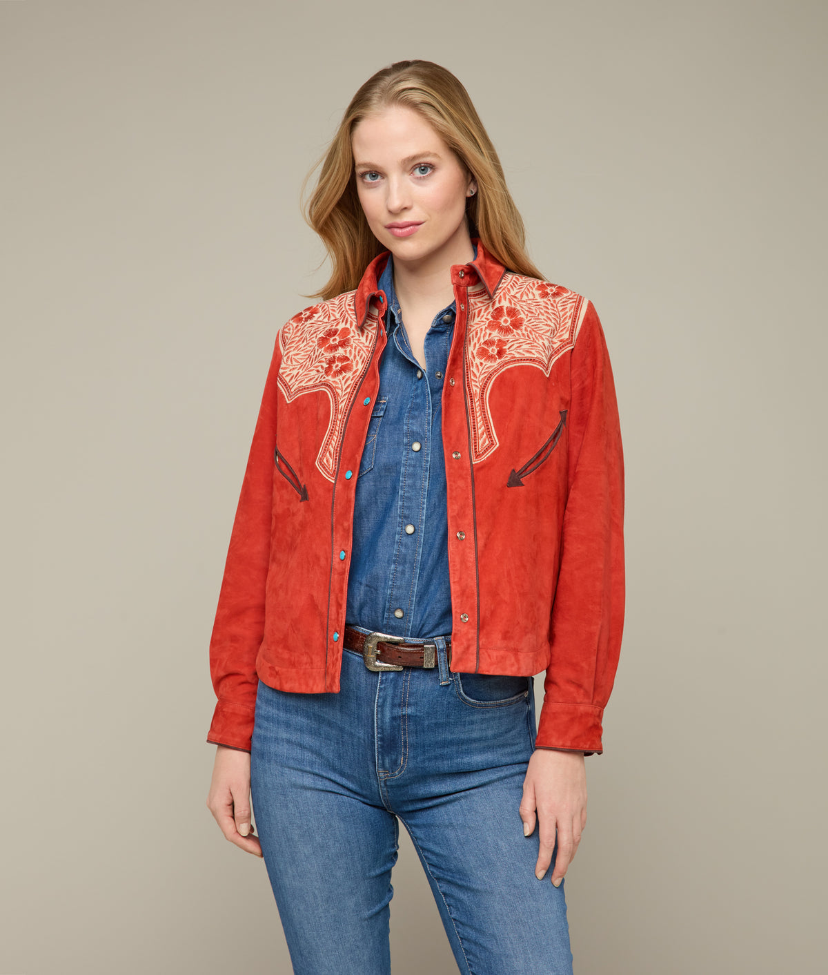 Grace Embroidered Jacket :: Red 5