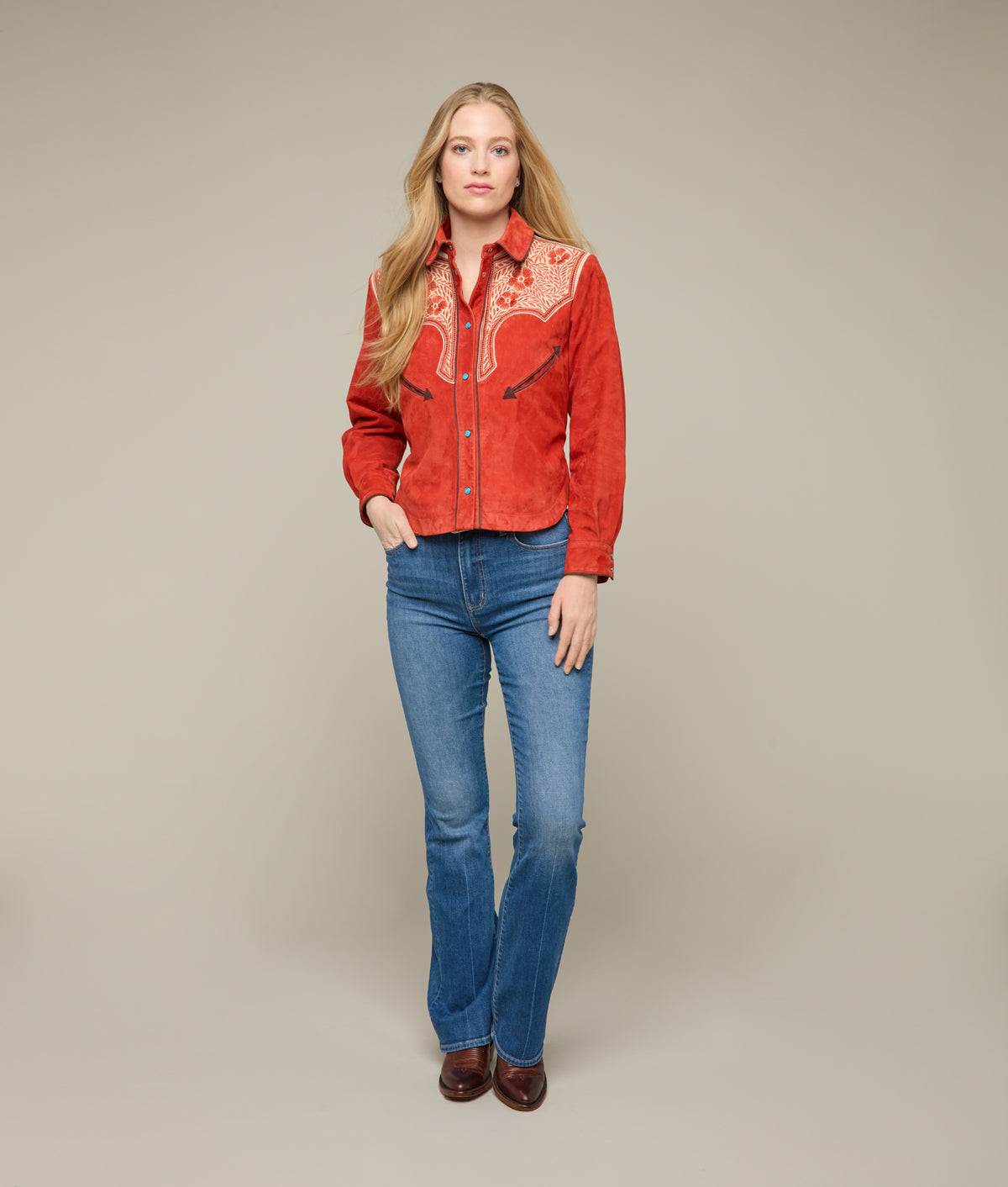 Grace Embroidered Jacket :: Red 2
