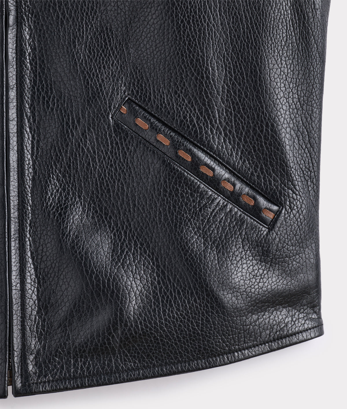 Aspen Leather Vest With Fox Collar :: Black 9