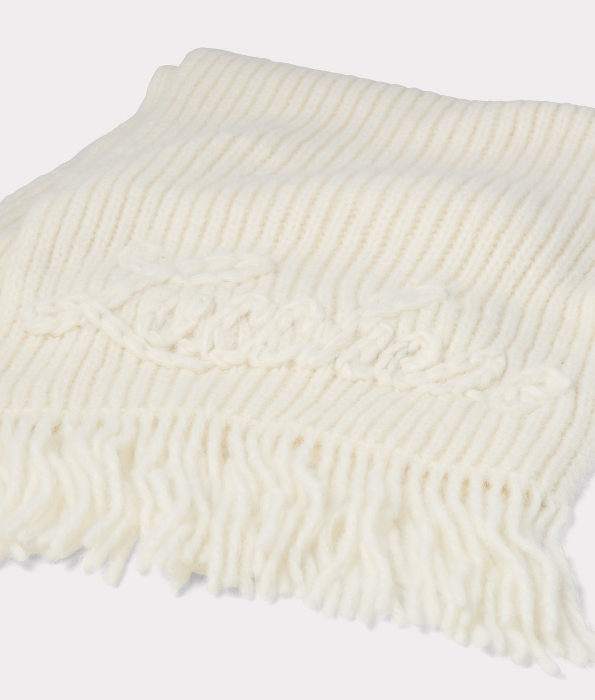 Script Knitted Scarf :: Cream 5
