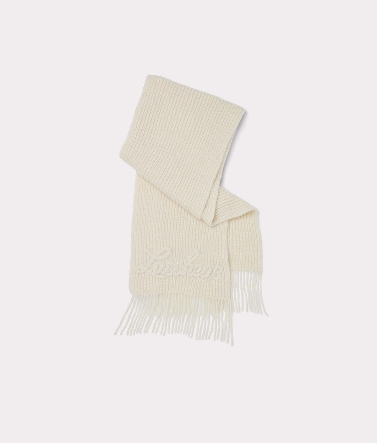 Script Knitted Scarf :: Cream 1