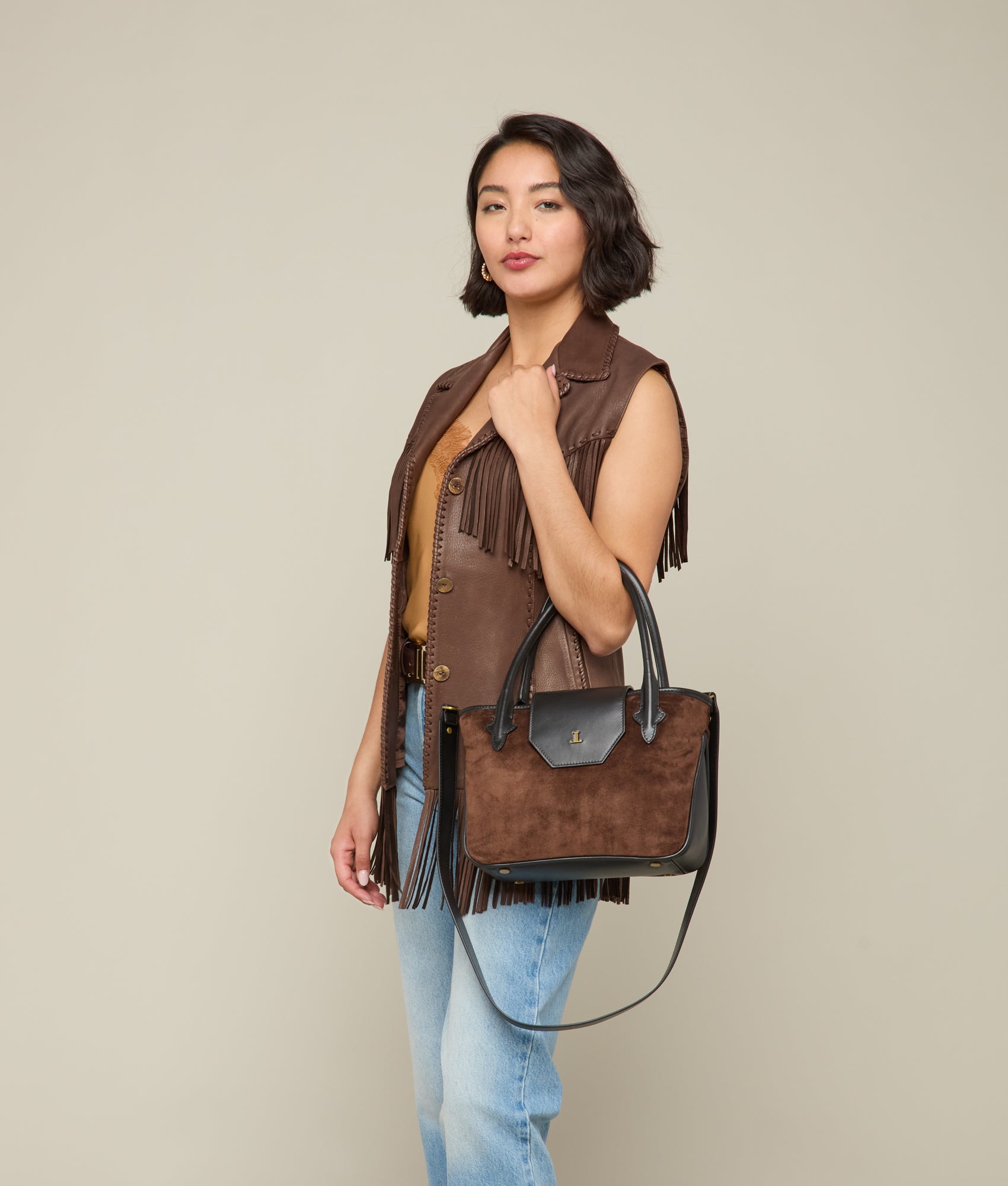 Mini Roma Suede Tote - Lucchese