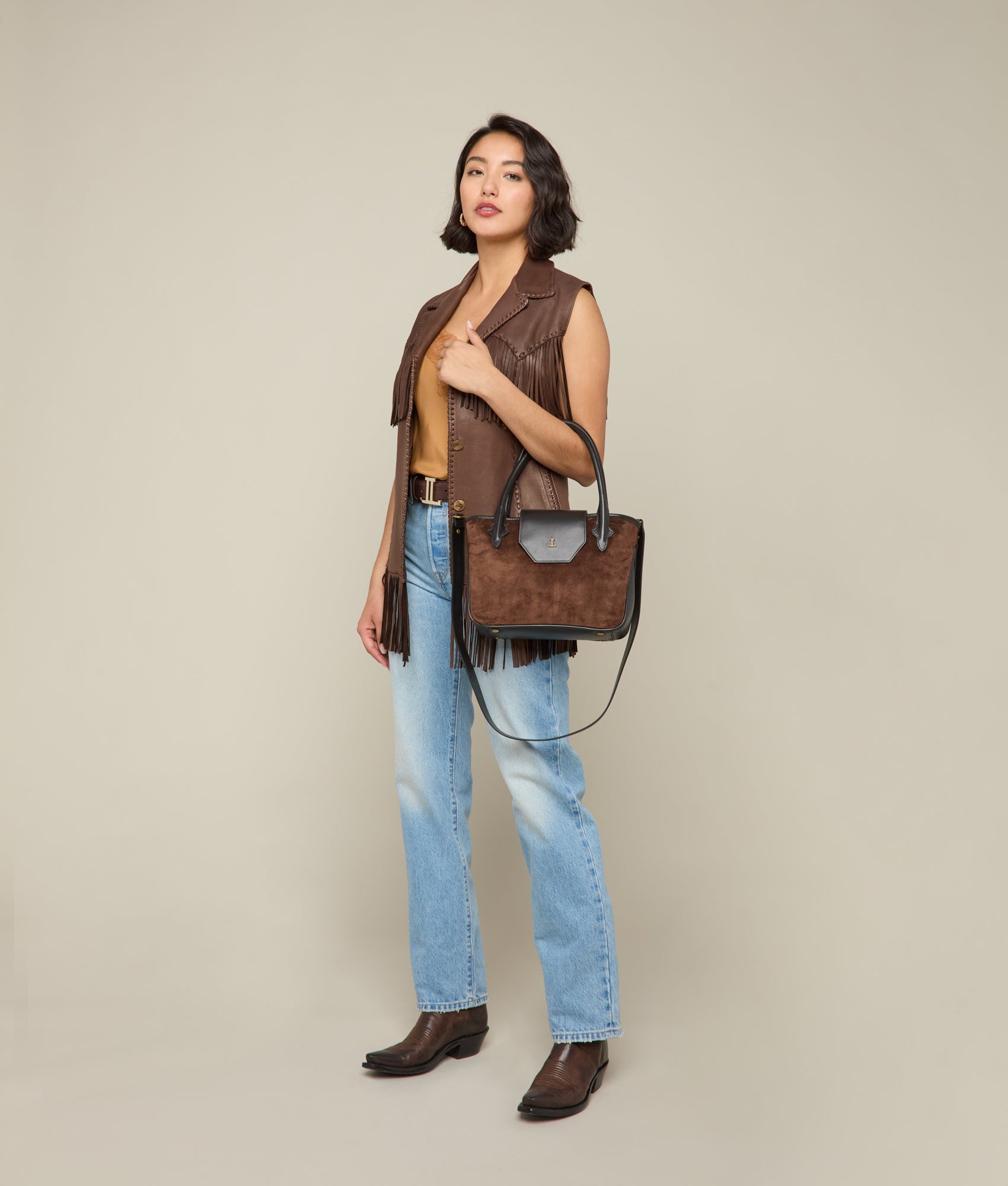 Mini Roma Suede Tote - Lucchese