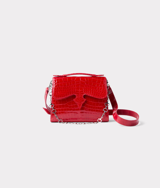 Dolly Exotic Western Satchel :: Cherry Red