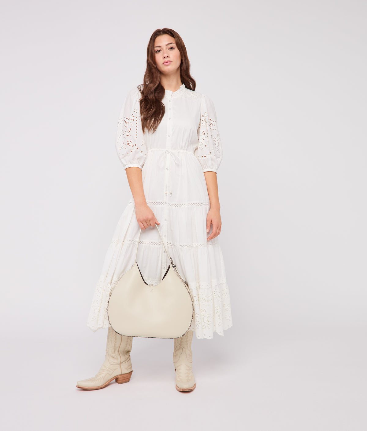 Large Heidi Hobo Bag :: Cream 8