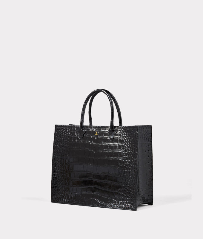 Large Alice Exotic Book Tote :: Black 3