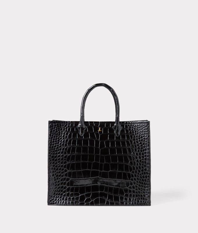 Large Alice Exotic Book Tote :: Black 1