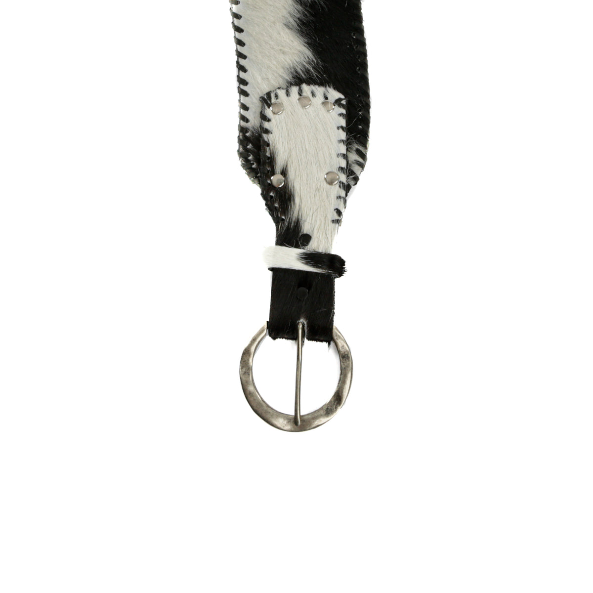 
    Cowhide Belt :: Black/White