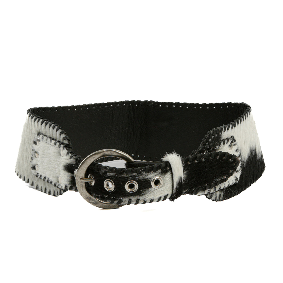 
    Cowhide Belt :: Black/White