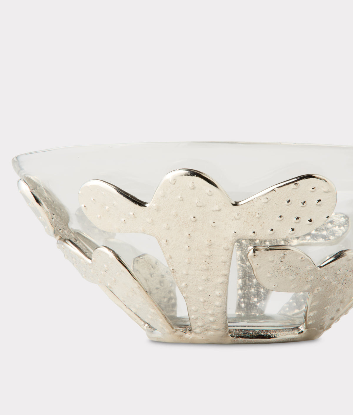 Tucson Saguaro Metal Cactus Chip Bowl :: Silver 2