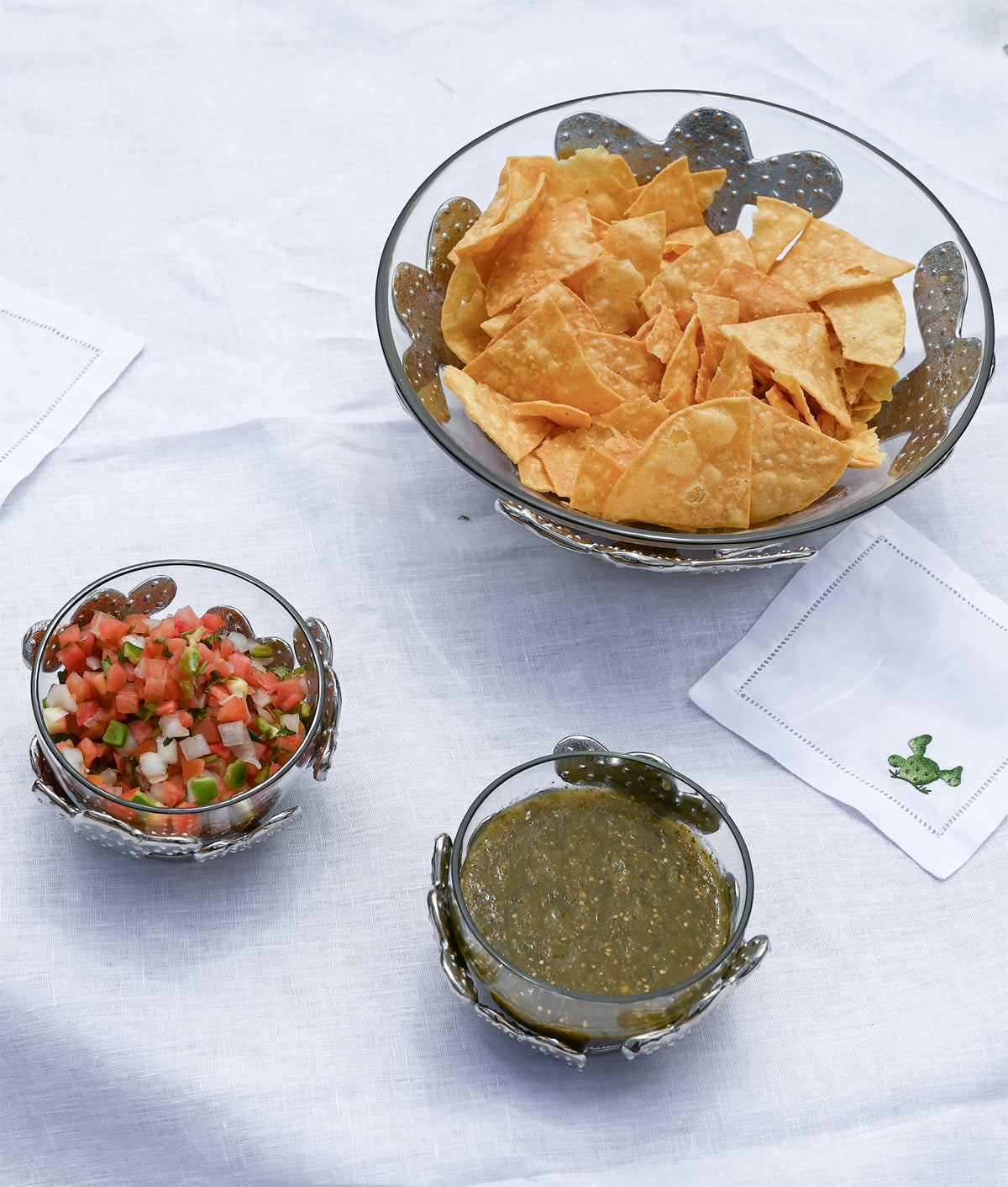 Tucson Saguaro Metal Cactus Chip Bowl :: Silver 3