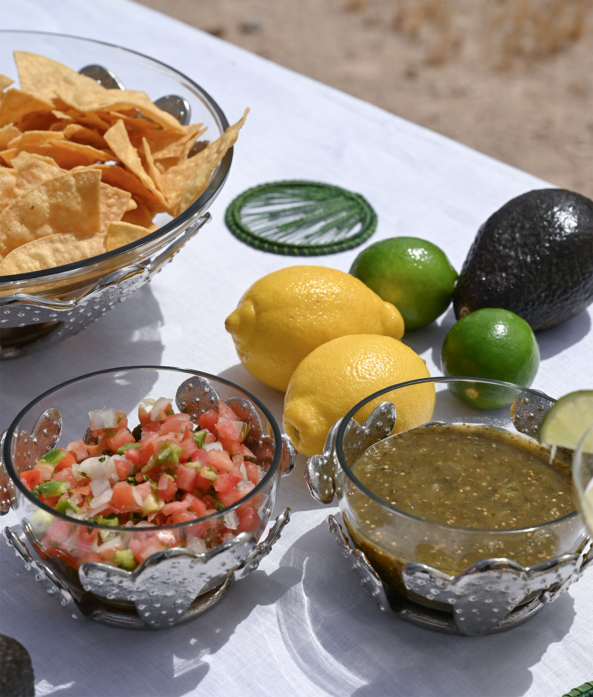 Tucson Saguaro Metal Cactus Chip Bowl :: Silver 7