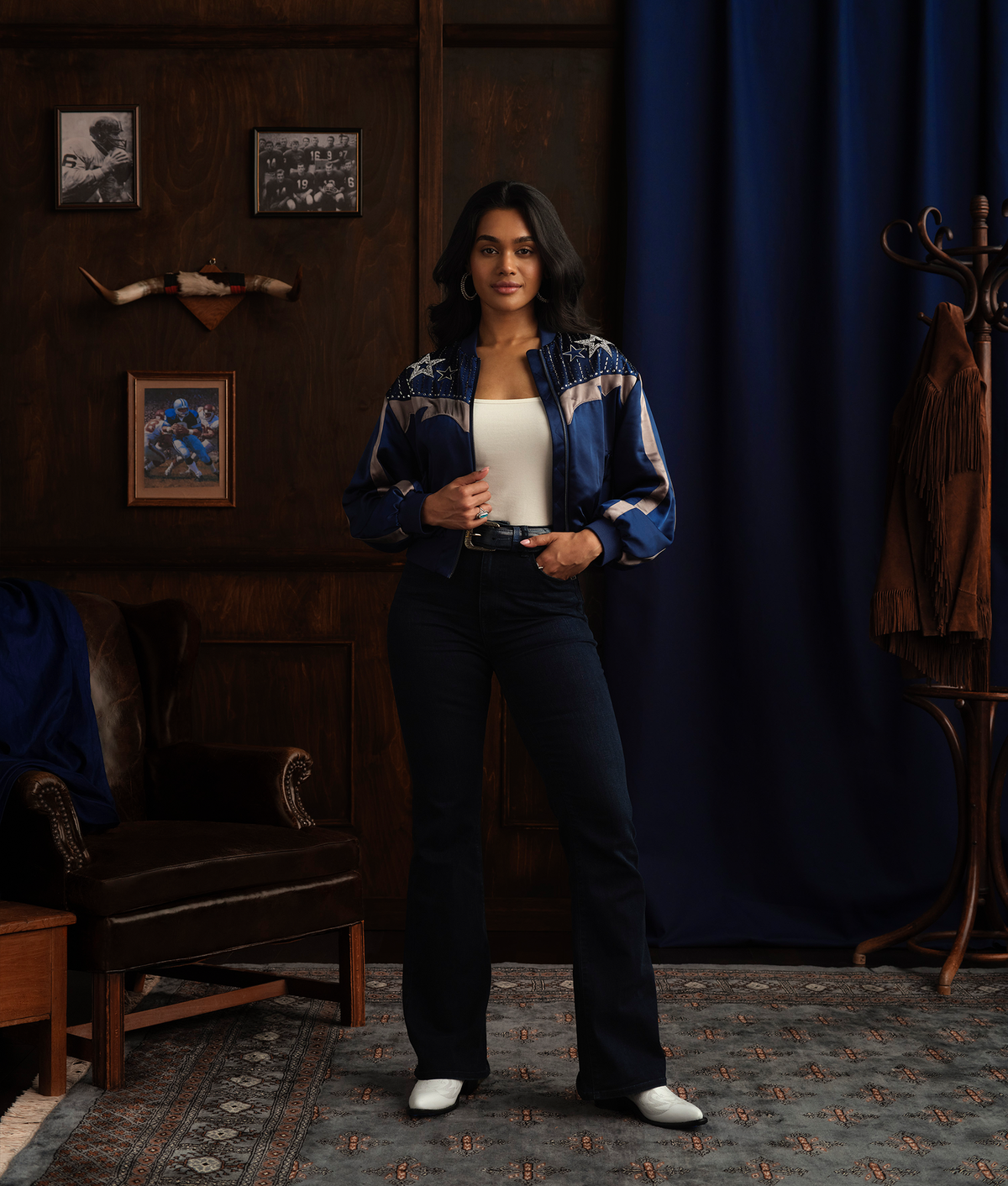 Lucchese x Dallas Cowboys Bomber Jacket :: Blue 2