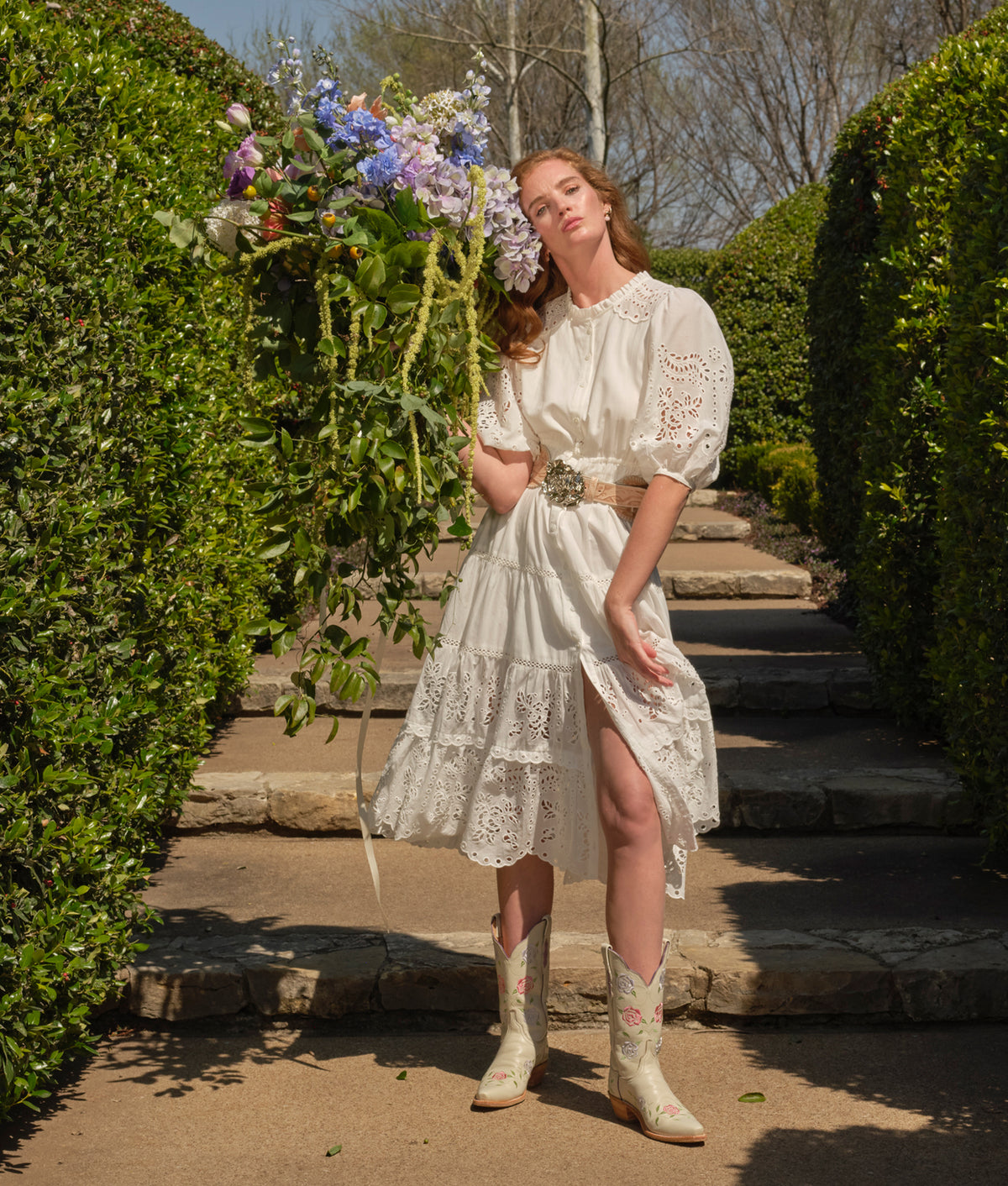 Rose Buckle Belt :: Natural 2