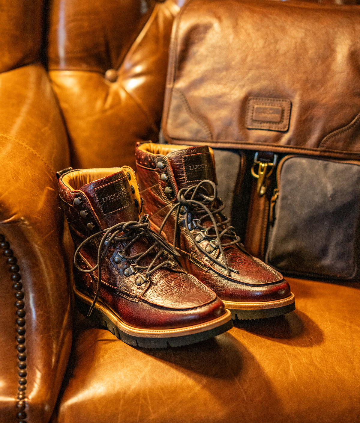 Ridgeline Exotic Lace Up Boot :: Black Cherry 3