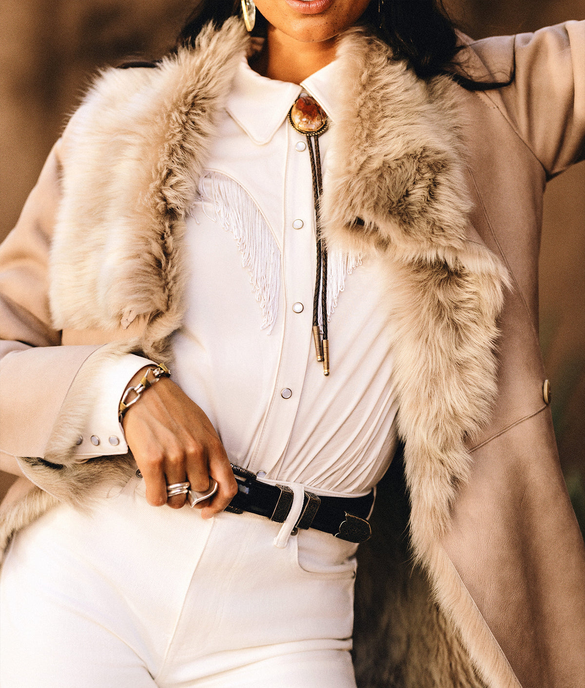 Skye Shearling Coat :: Grey 2