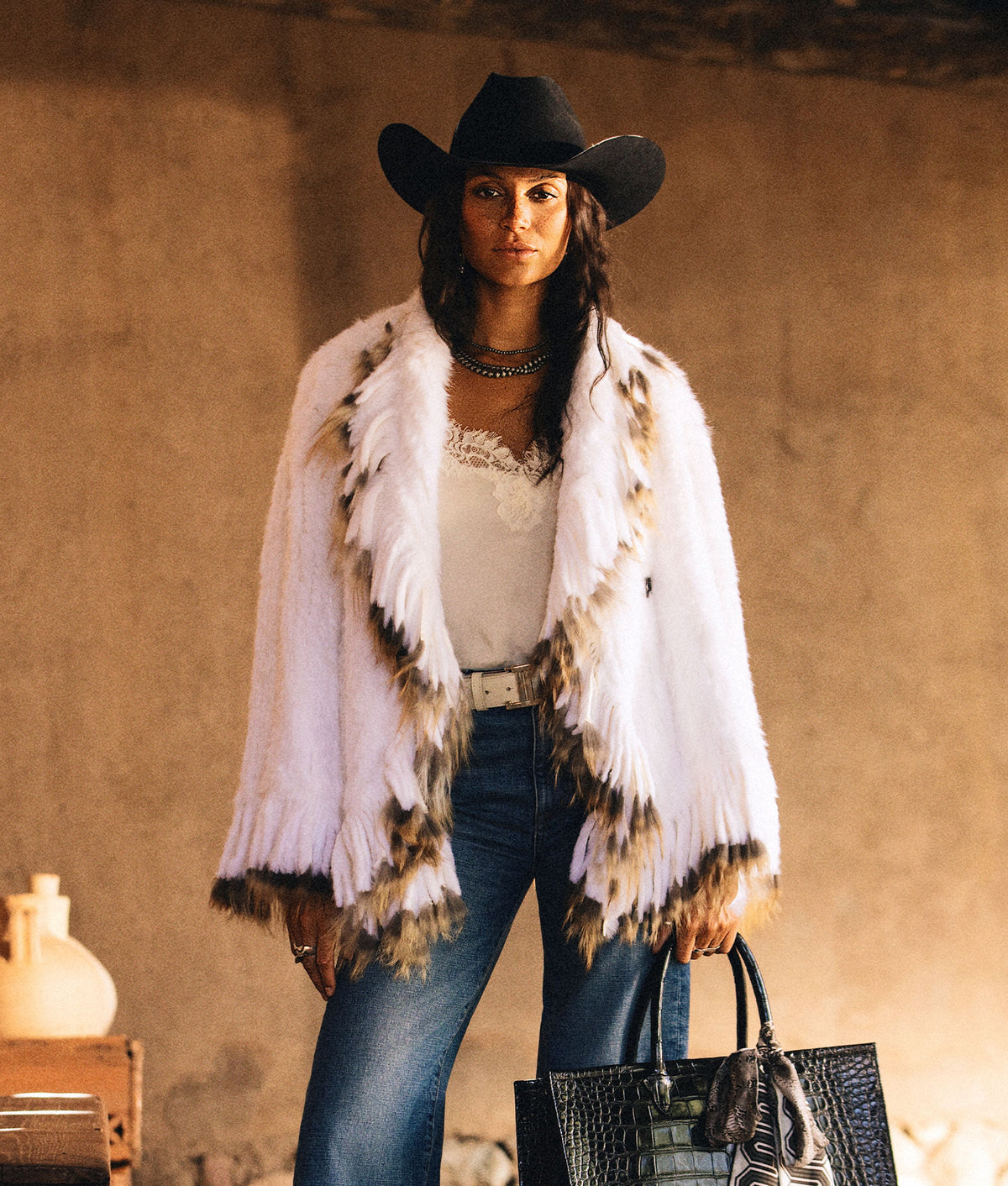 Francis Fur Fringe Jacket :: White 2