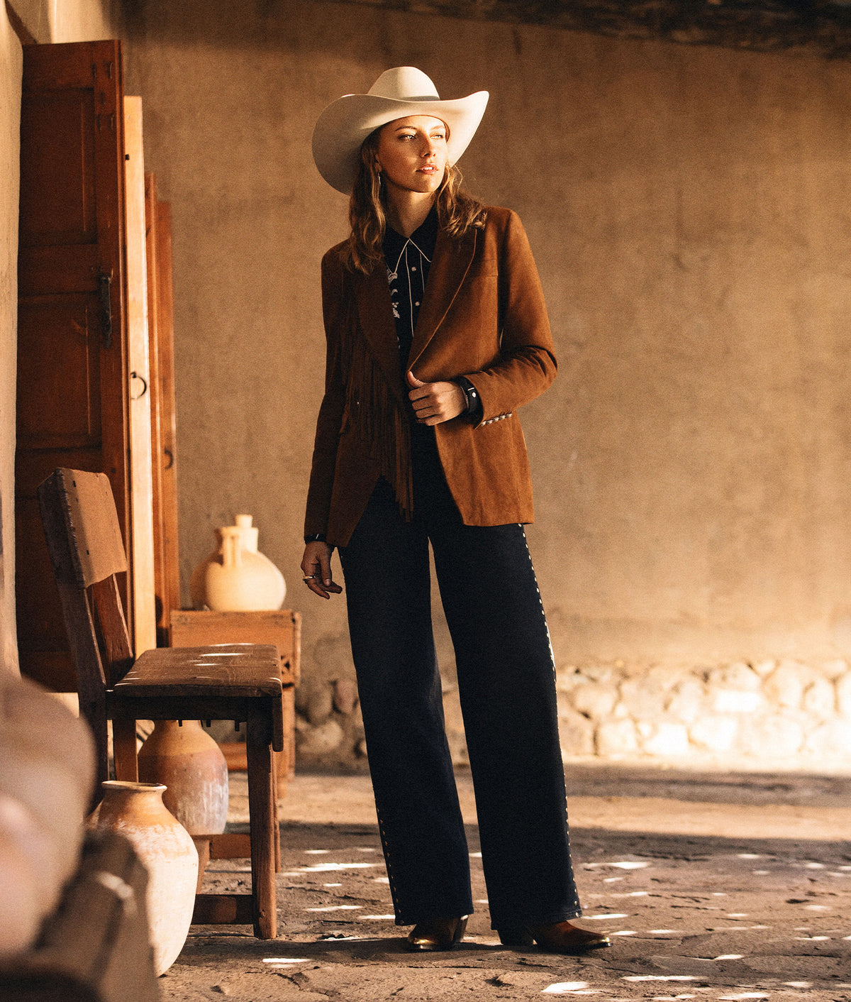 Valerie Suede Blazer :: Cognac 2