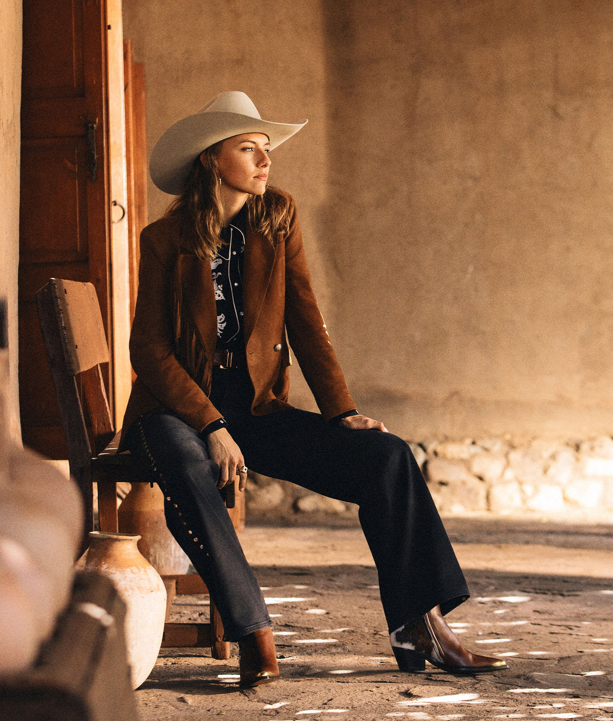 Valerie Suede Blazer :: Cognac 7