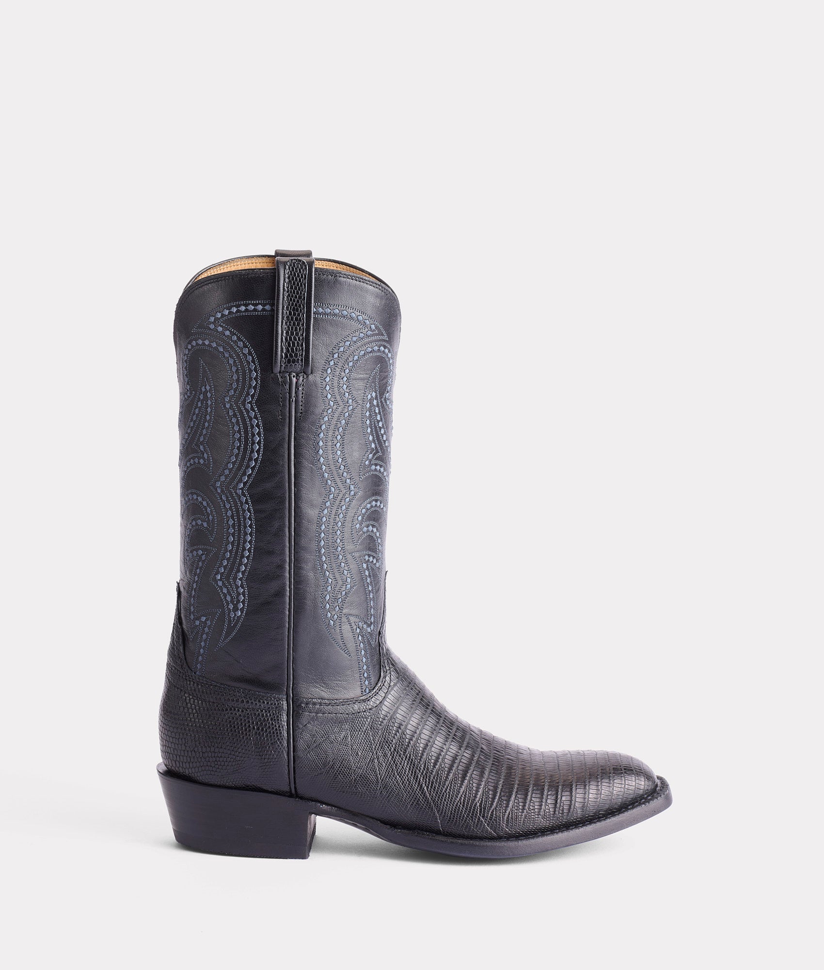 Kip Lizard Cowboy Boot Black Lucchese