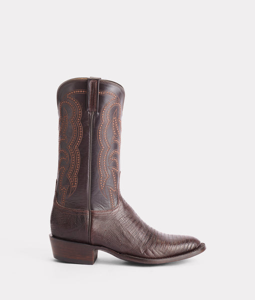 Kip Lizard Cowboy Boot - Cigar + Dark Brown - Lucchese display picture 1