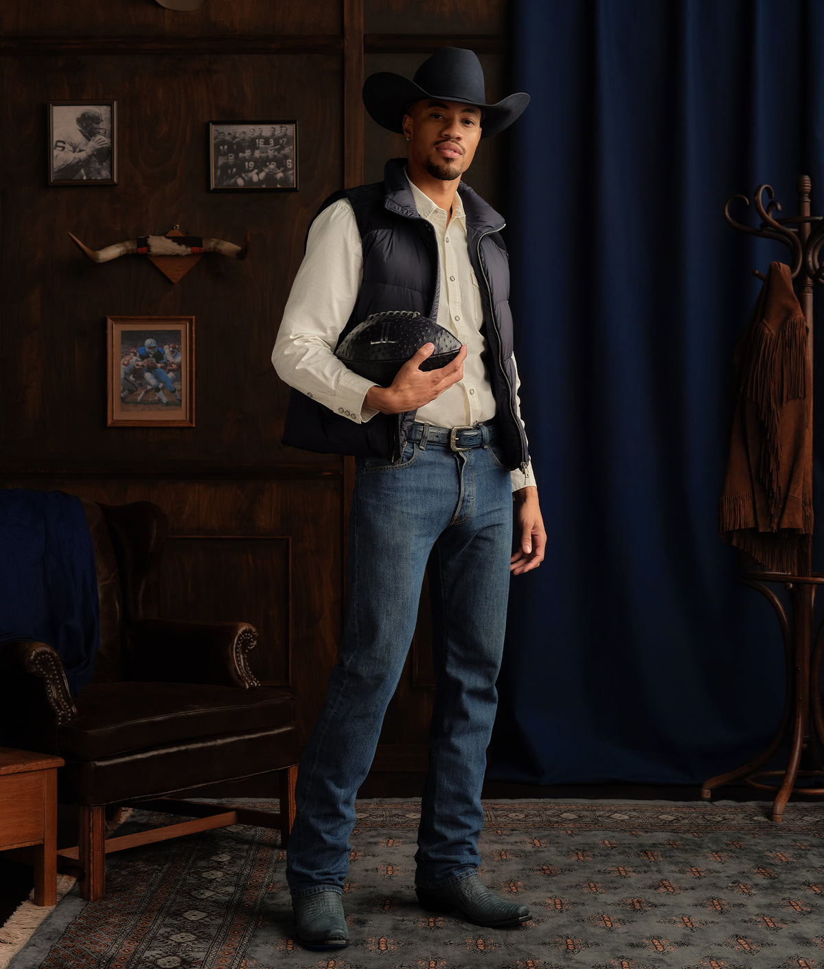 Vaquero Puffer Vest :: Navy 2