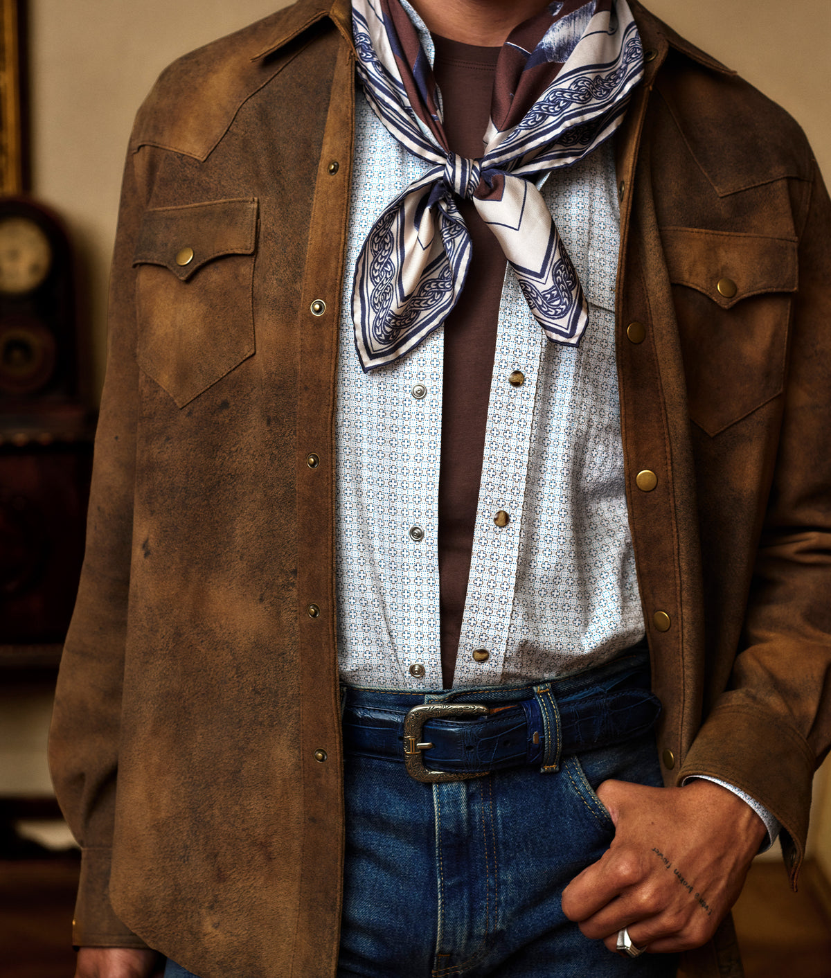 Tools Of The Trade Silk Scarf :: Brown 4