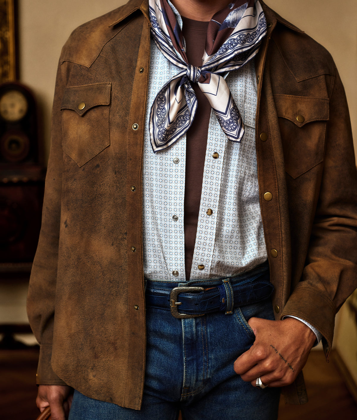 Colt Leather Shacket :: Mocha 9