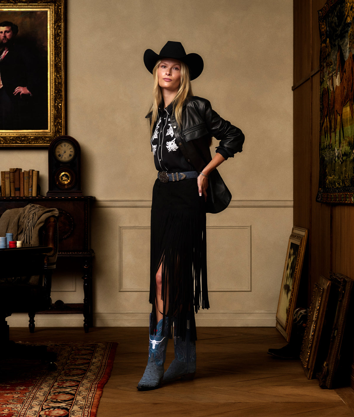 Rhiannon Fringe Skirt :: Black 7