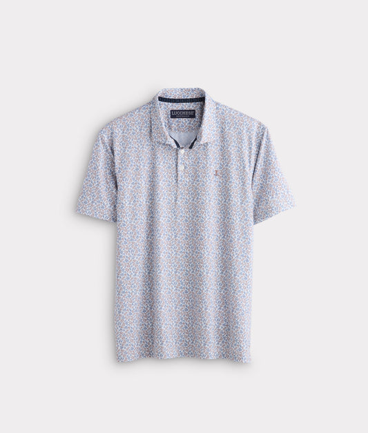 Lucchese Golf Polo :: Brown And Blue Floral