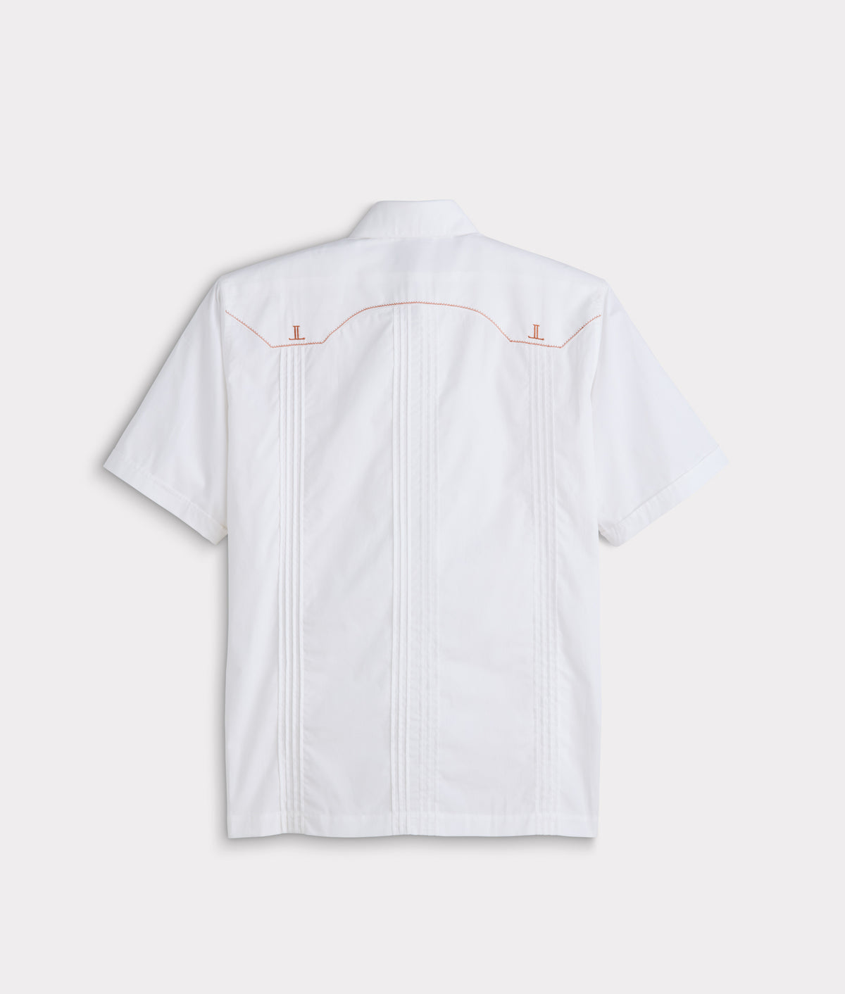 Guayabera Shirt :: White And Orange Gingham 3