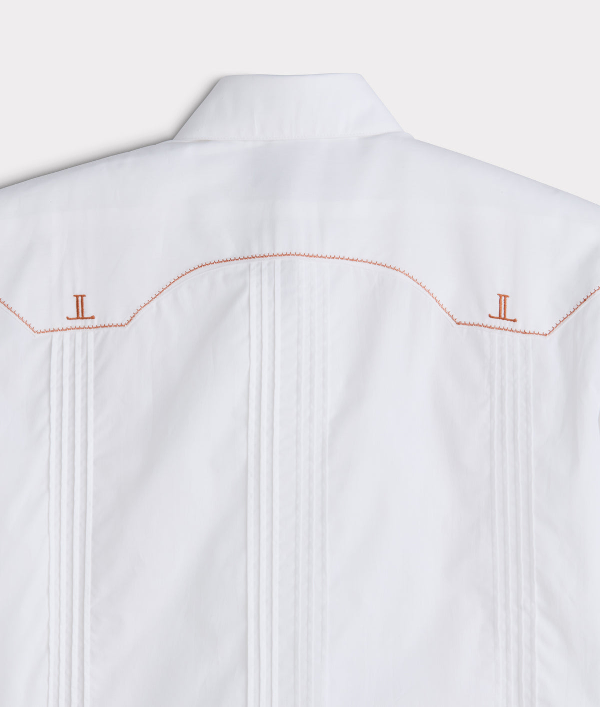 Guayabera Shirt :: White And Orange Gingham 9