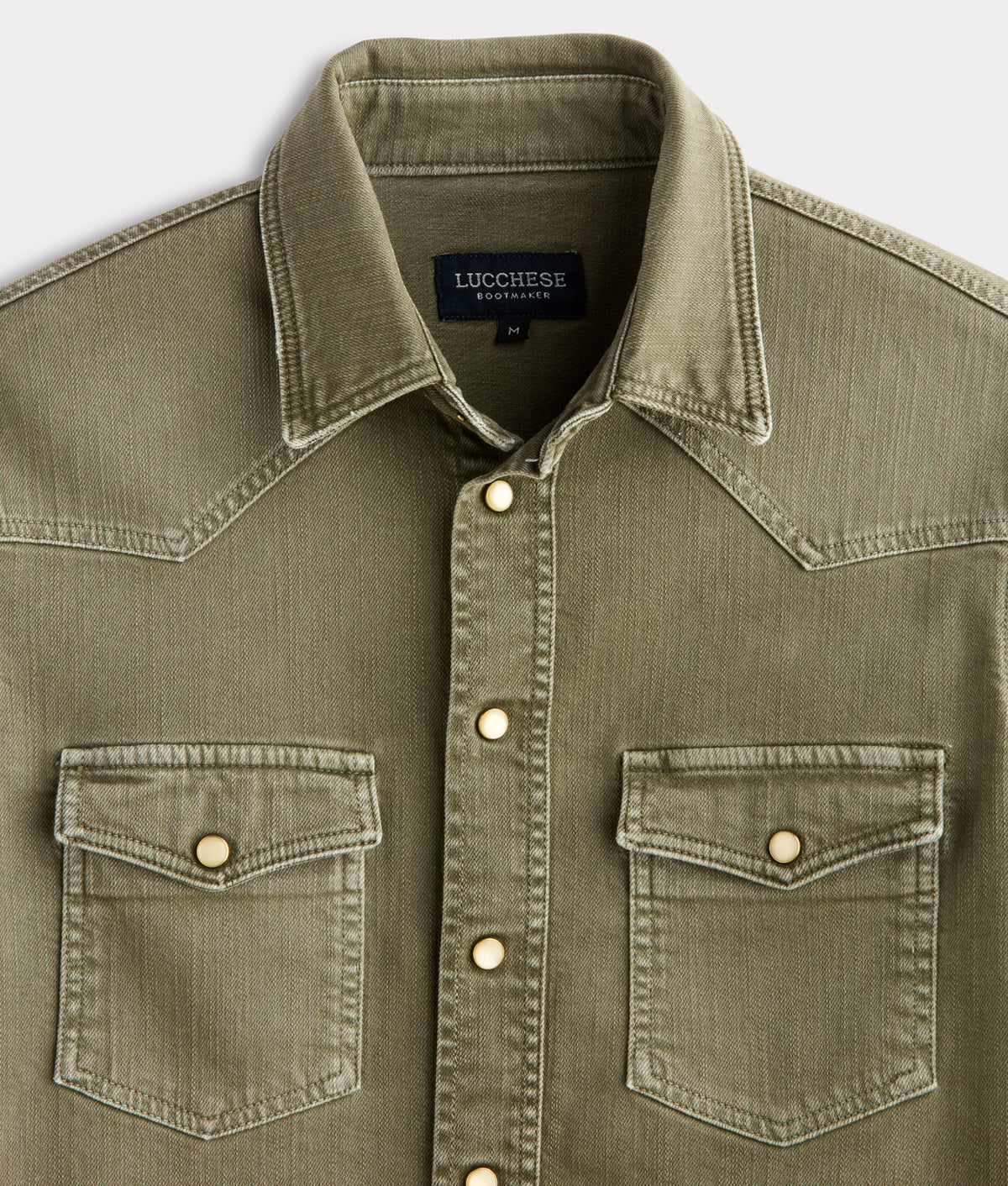 Men's Roper Denim Shirt :: Olive Green 4