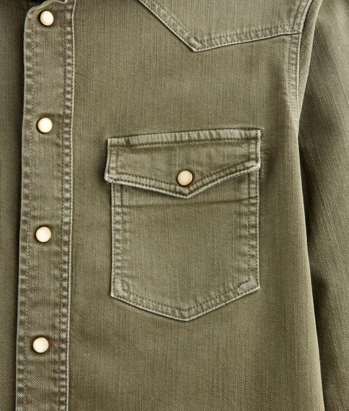 Men's Roper Denim Shirt :: Olive Green 5