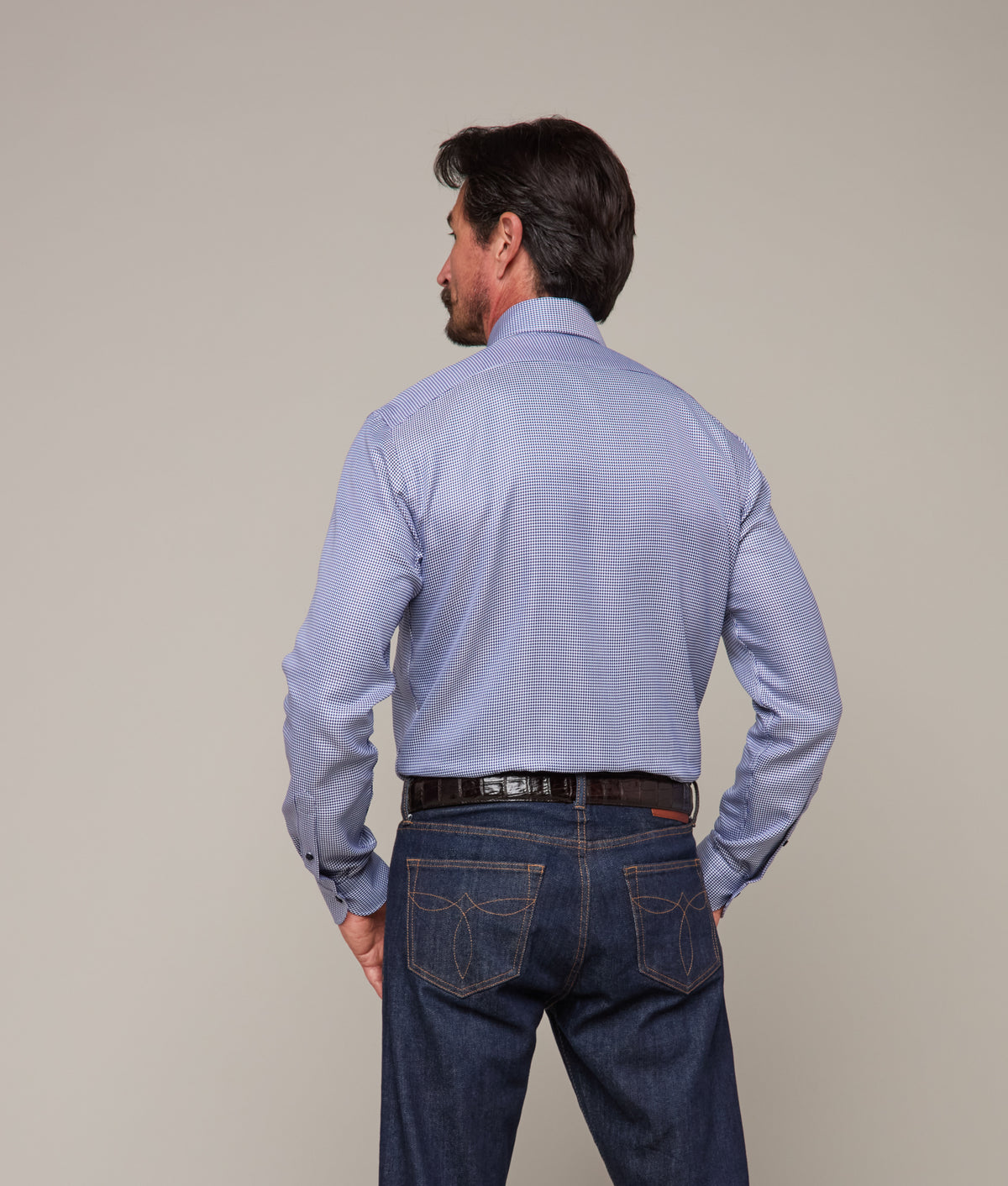 San Antonio Modern Fit :: Navy/White Plaid 4