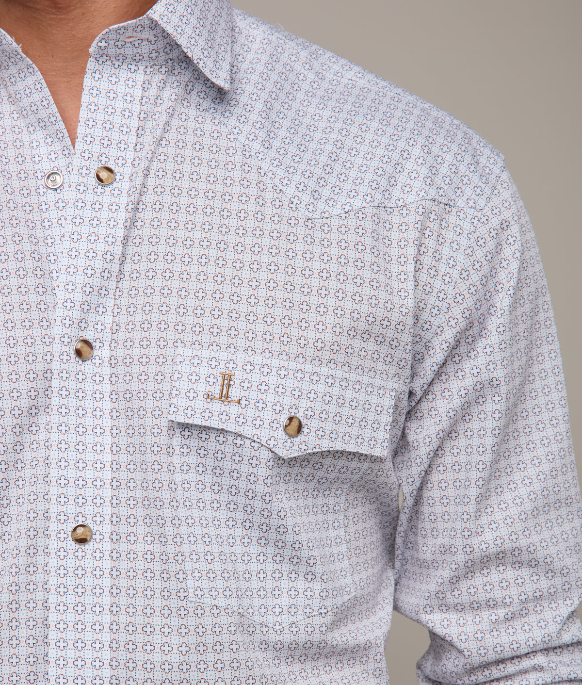 El Paso Cowboy Fit:: Gold/White/Navy Multi 10