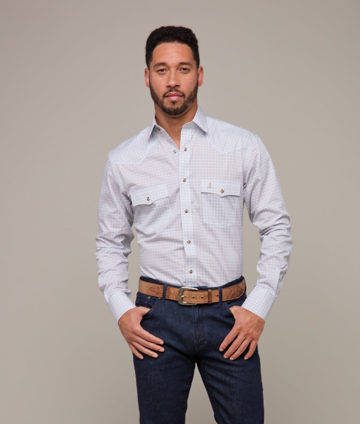 El Paso Cowboy Fit:: Gold/White/Navy Multi 9