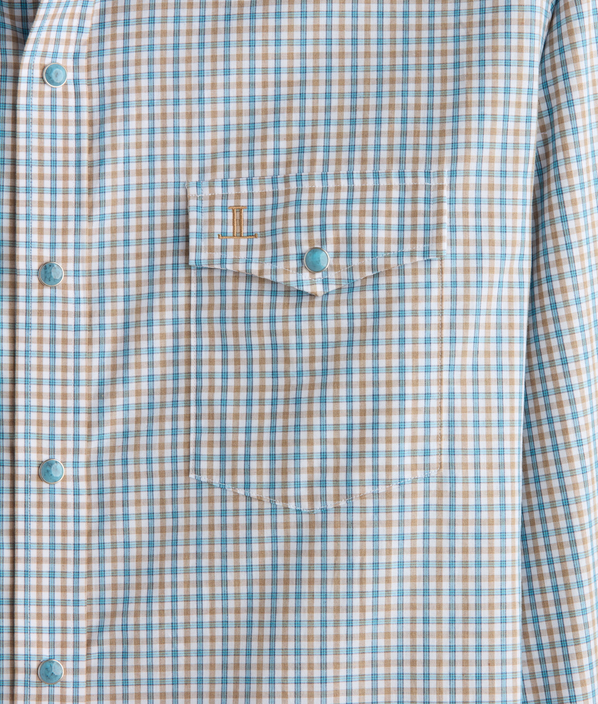 El Paso Tailored Fit :: Tan And Turquoise Check 5