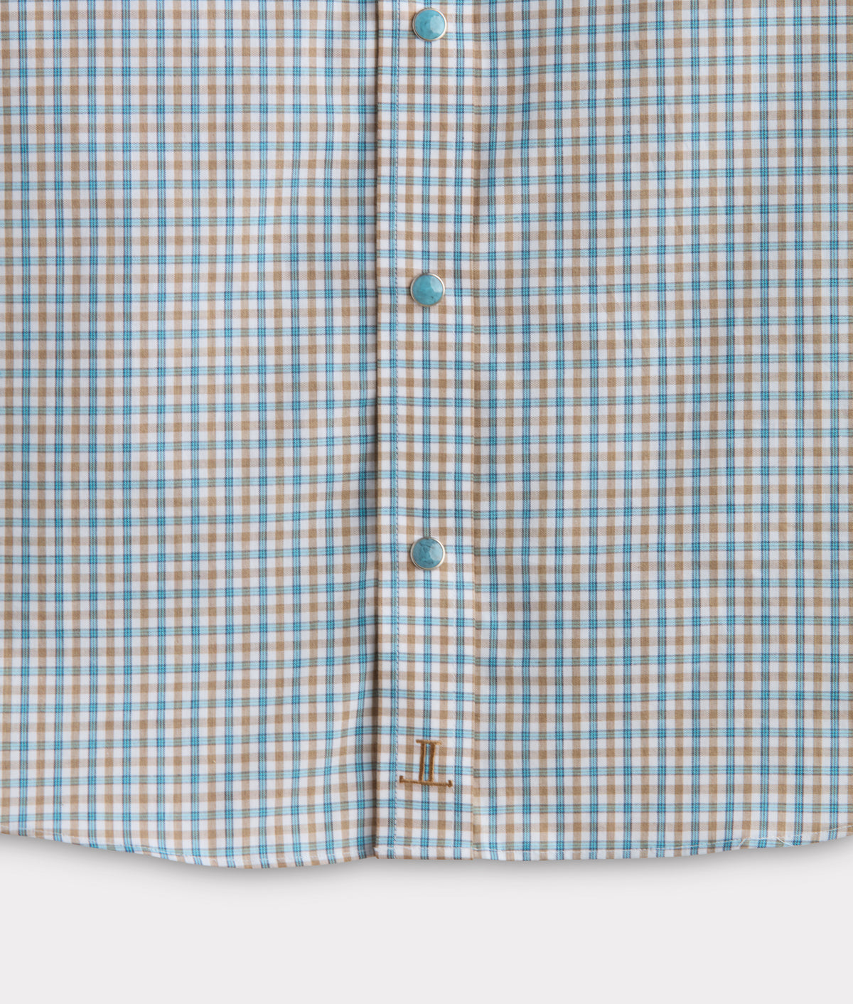 El Paso Tailored Fit :: Tan And Turquoise Check 6