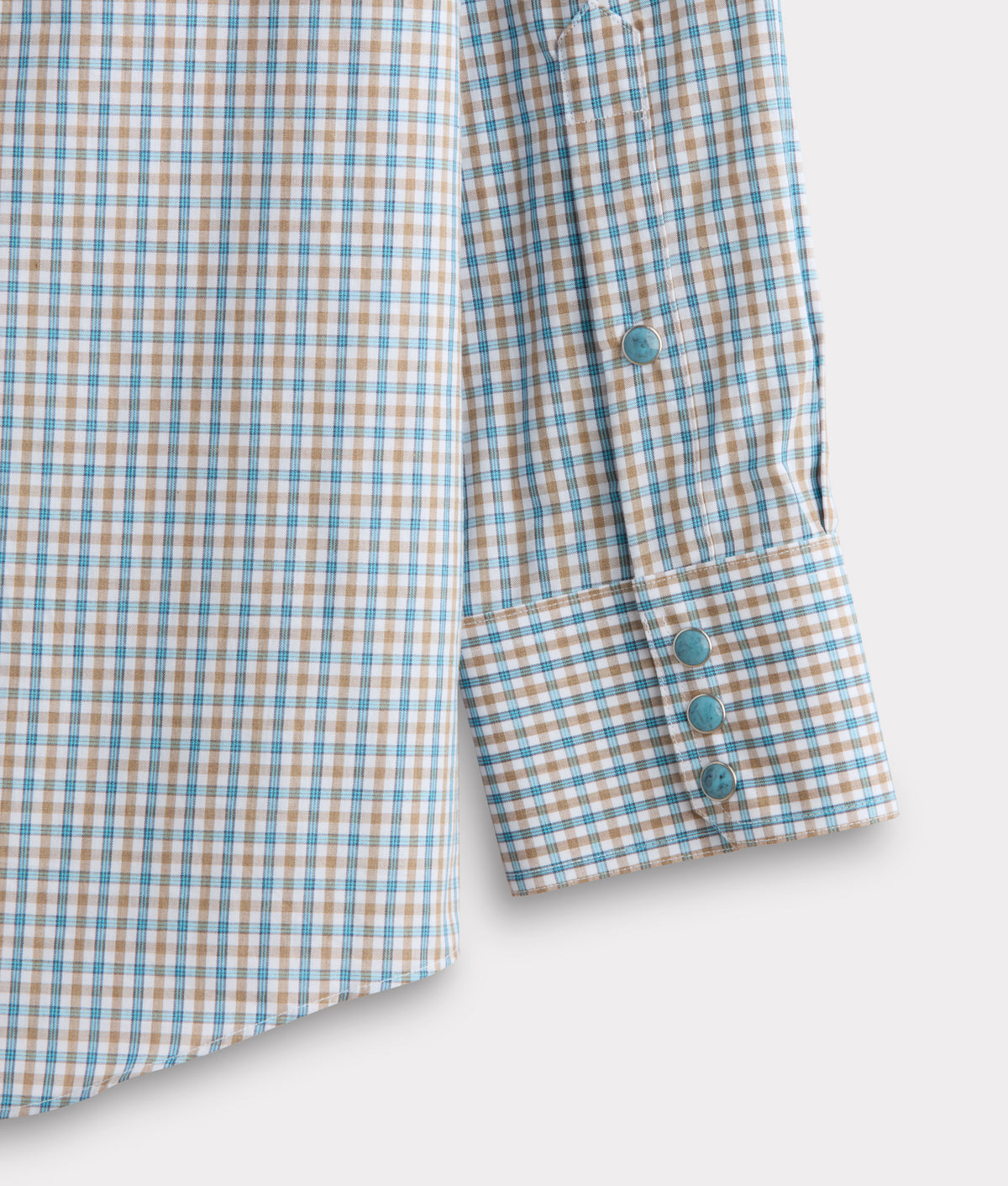 El Paso Tailored Fit :: Tan And Turquoise Check 8